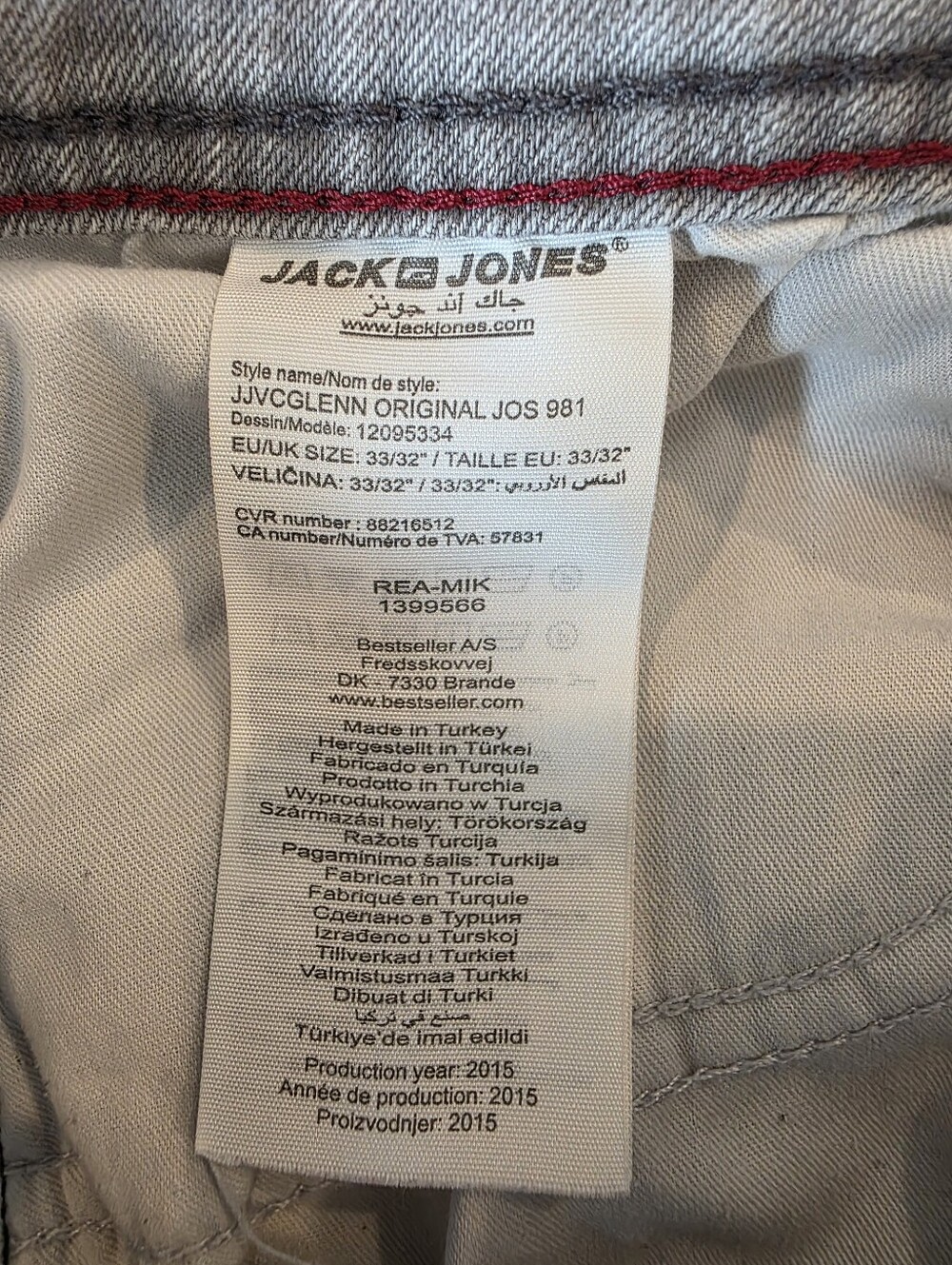 Jack & Jones Glenn Slim Fit Washed Grey Jeans 33x32 Distressed Denim View 6